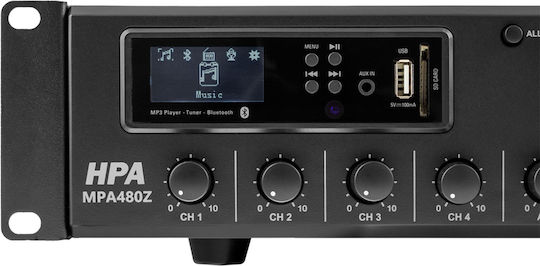 HPA MPA480Z HPA Integrated Commercial Amplifier 480W/100V Equipped with USB/FM/Bluetooth