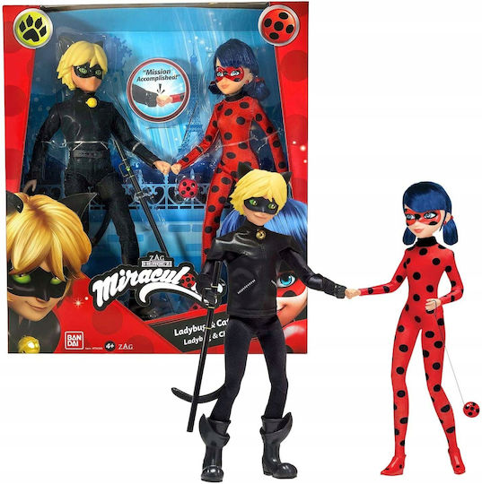 Păpuși Miraculous Ladybug & Black Cat Bandai 27cm