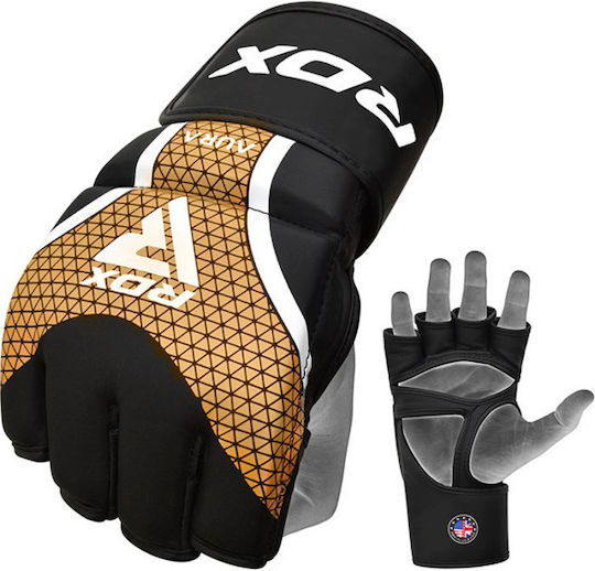 RDX Grappling MMA Handschuhe Leder Schwarz