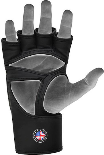 RDX Grappling MMA Handschuhe Leder Schwarz