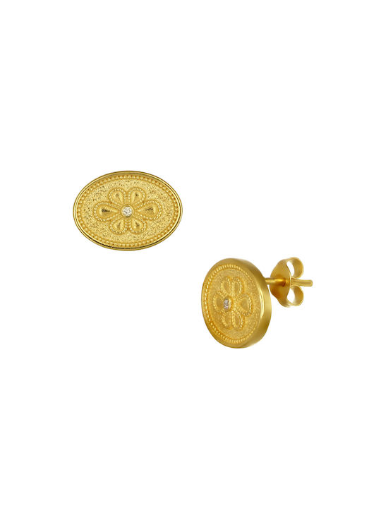 Earrings made of Gold 14K with Diamond