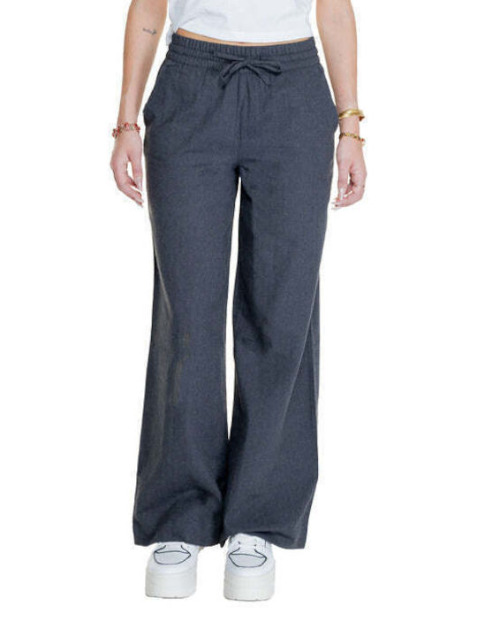 Jacqueline De Yong Women's Cotton Trousers Gray