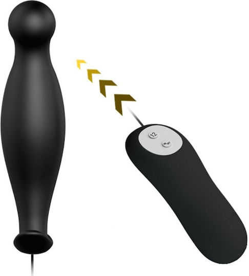 Pretty Love Bottom Silicone Anal Plug mit kabelloser Funktion und Vibration Schwarz