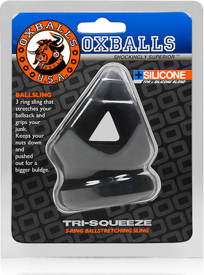 Oxballs Tri-squeeze Cocksling Ballstretcher Black Os
