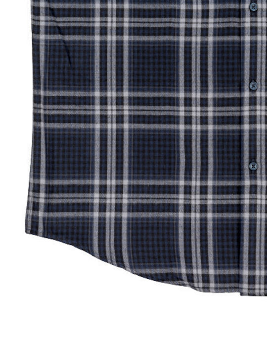 Langärmlig Flanell Hemd Geprüft Blue