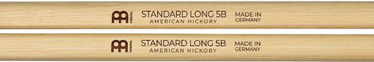 Meinl Hickory Drumsticks Drums Stick & Brush 5B with Tip Shape Acorn Standard Long Tip Drumstick