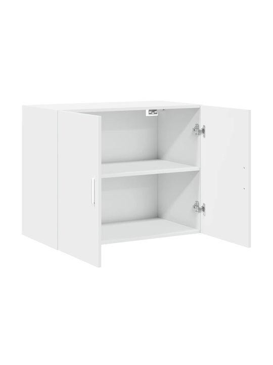 Wall Mounted Living Room Cabinet Made of Particle Board White 80x42.5x64cm