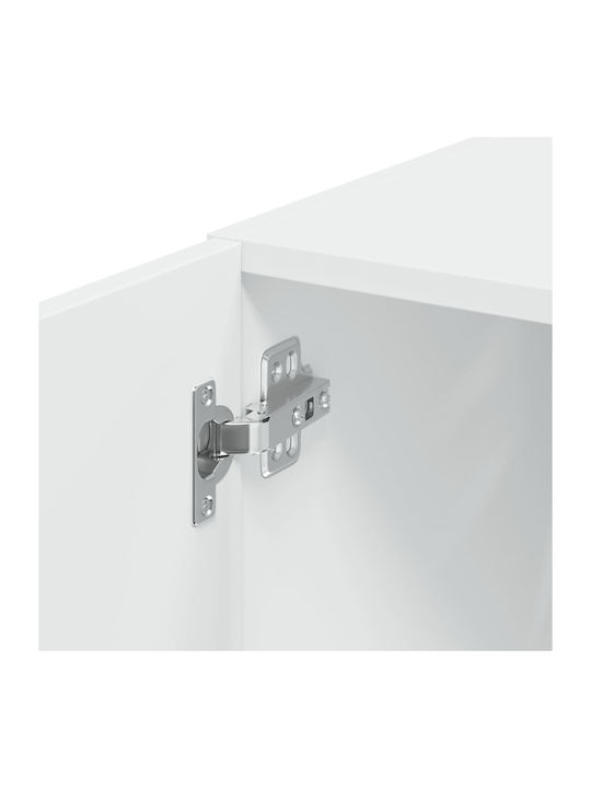 Wall Mounted Living Room Cabinet Made of Particle Board White 80x42.5x64cm