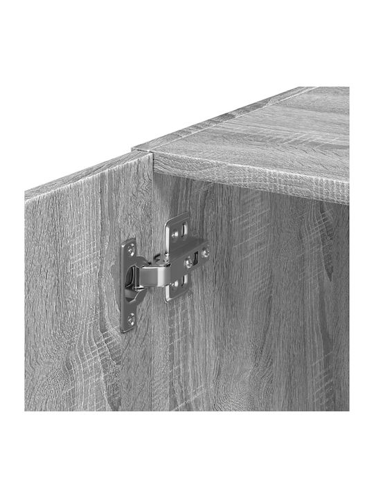 Wall Mounted Living Room Cabinet Made of Particle Board Grey 30x42.5x40cm