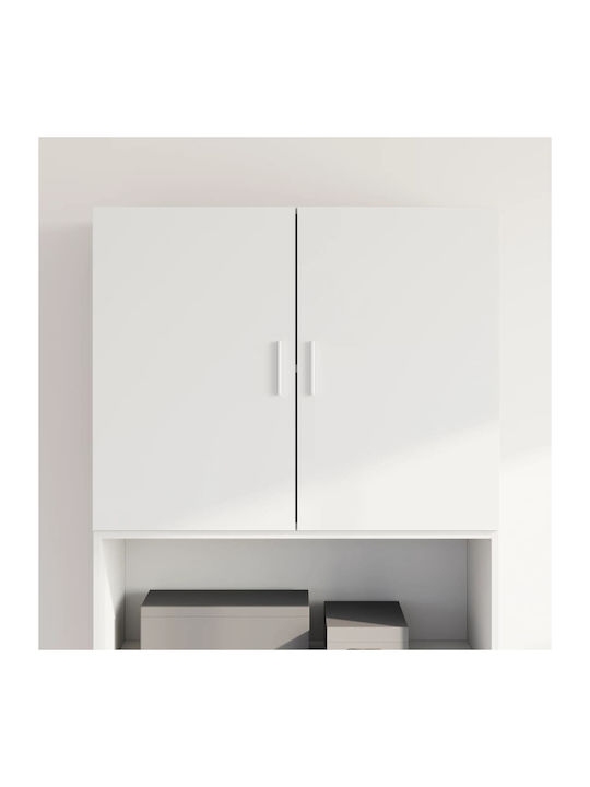 Wall Mounted Living Room Cabinet Made of Particle Board White 80x42.5x64cm