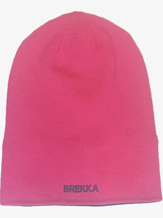 Beanie Unisex Σκούφος Πλεκτός σε Φούξια χρώμα