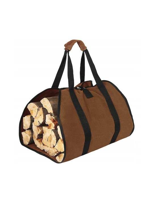 Wooden Firewood Carrying Bag Brown