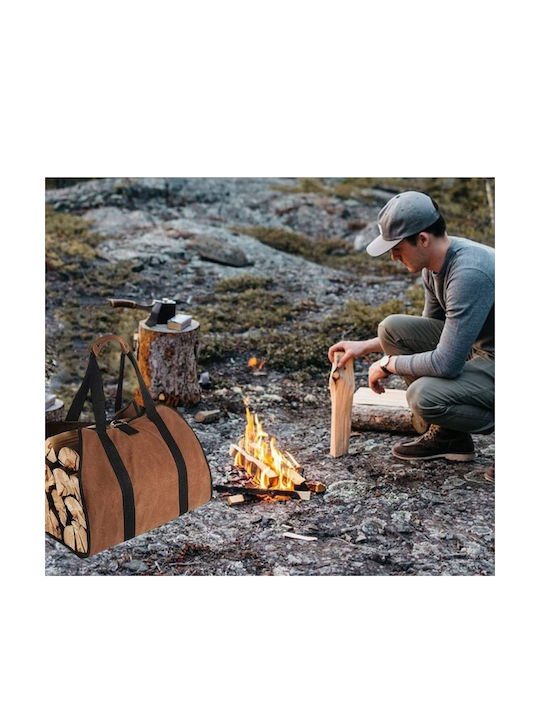 Wooden Firewood Carrying Bag Brown