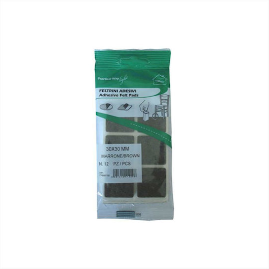 4Home Τσοχάκια Τετράγωνα με Αυτοκόλλητο 30x30mm 6τμχ 168000549