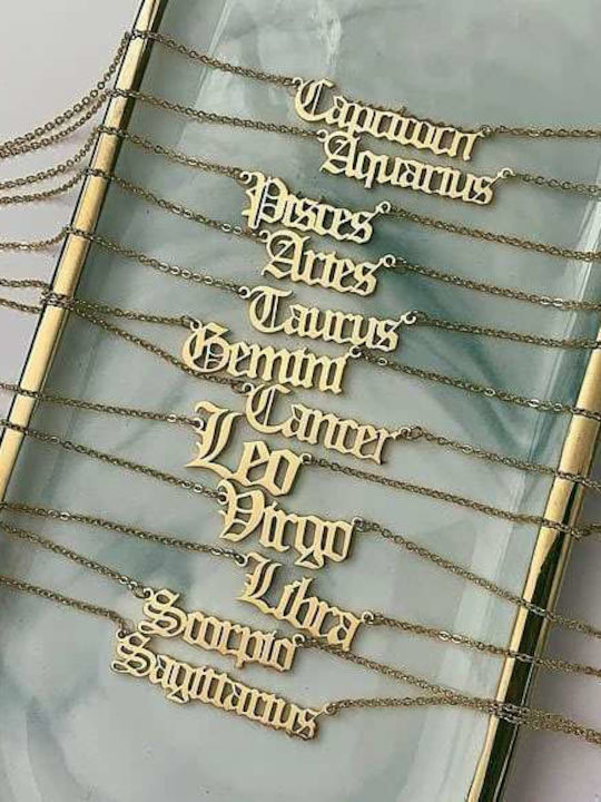 Goldsmith Κολιέ Ζώδιο Ζυγός από Επιχρυσωμένο Ασήμι