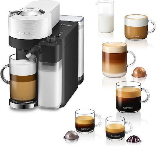 De'Longhi Lattissima Pod Coffee Machine for Vertuo Capsules 19bar Pressure with White Milk Frother