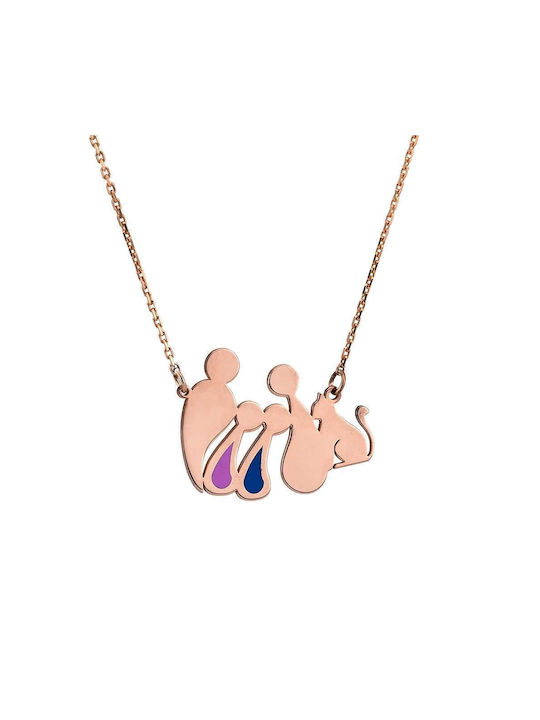 Goldsmith Necklace Family from Pink Gold Plated Silver