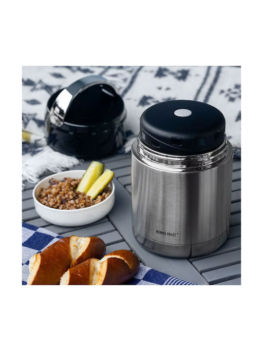 KING Hoff Δοχείο Φαγητού Inox Θερμός Ασημί 800ml