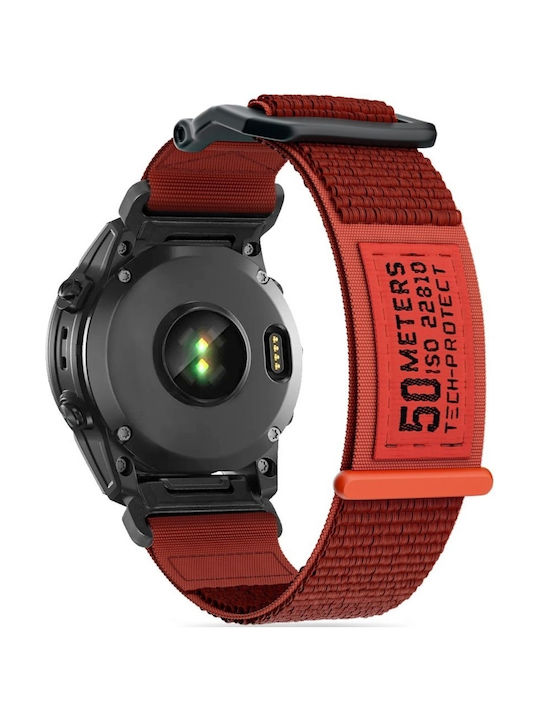 Tech-Protect Scout Каишка Текстил Оранжев (Garmin Fenix 5, Garmin Fenix 6, Garmin Fenix 6 Pro, Garmin Fenix 7)