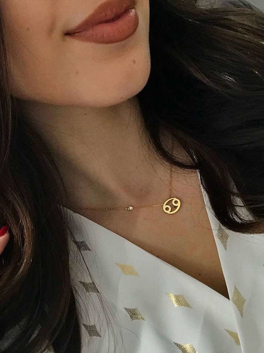 Goldsmith Κολιέ Ζώδιο Λέων από Επιχρυσωμένο Ασήμι
