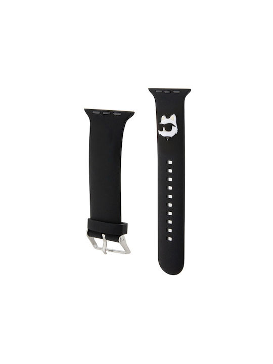 Karl Lagerfeld Choupette Heads Armband Silikon Schwarz (Apple Watch 38/40/41)