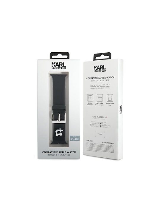 Karl Lagerfeld Choupette Heads Armband Silikon Schwarz (Apple Watch 38/40/41)