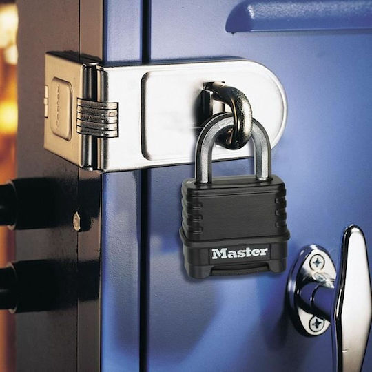 Master Lock Steel Padlock Brass Combination 56mm Black 1pcs