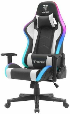 Tempest Gaming Glare Artificial Leather Gaming Chair with Adjustable Arms White / Black