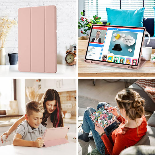 Techsuit Flip Cover Silicon Roz Samsung Galaxy Tab S6 Lite