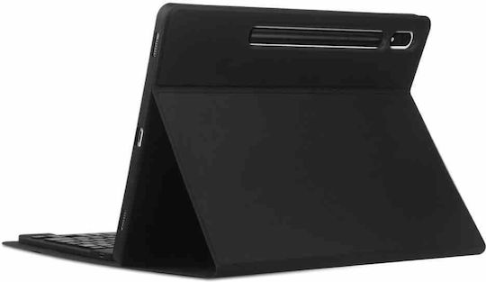 Strado Флип Капак с Клавиатура на Английски Език САЩ Черен Samsung Galaxy Tab S7 FE Samsung Galaxy Tab S7 Plus