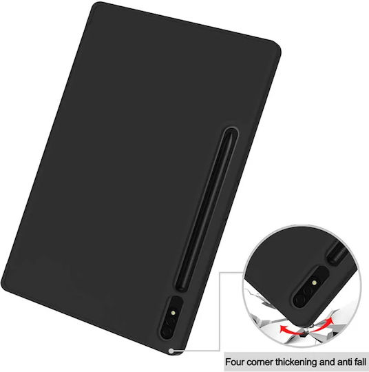 Techsuit Flip Cover Neagră (Samsung Galaxy Tab S7 Plus Samsung Galaxy Tab S8 Plus)