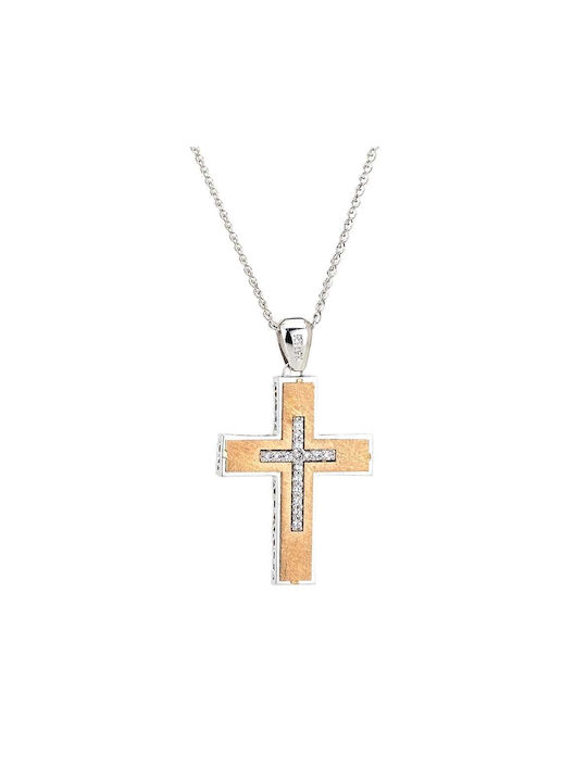 Goldsmith Damen Weißgold Kreuz 14K Beidseitig