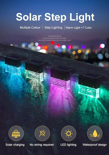 Set of 6 Wall Solar Lights Street RGB with Photocell IP65 8cmx6.5cmx6.5cmcm