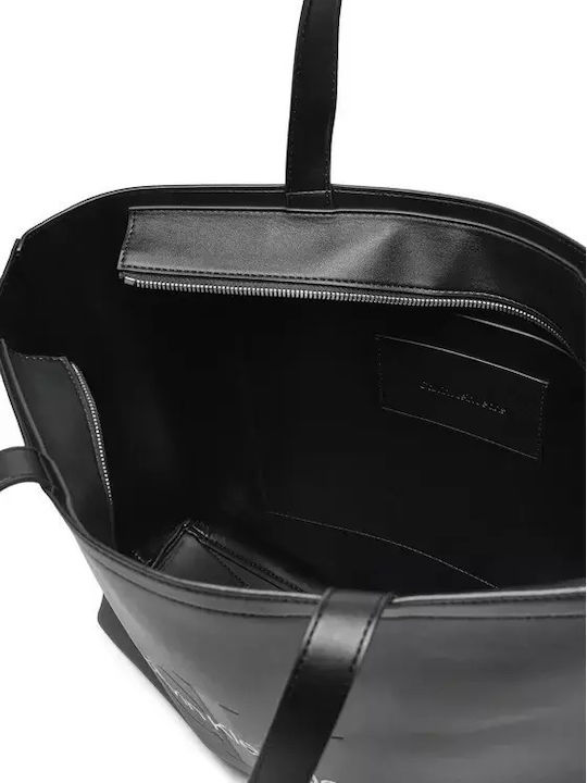 Sculpted Slim Geantă Dama Shopper De Umar Neagră