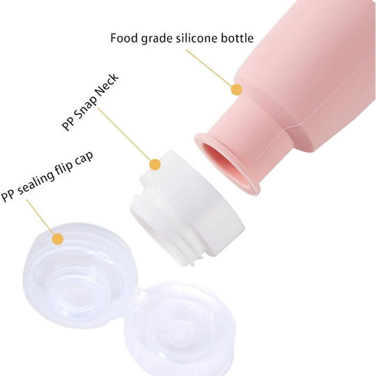 Σετ 4 Μπουκαλάκια Σιλικόνης Ταξιδίου 90ml