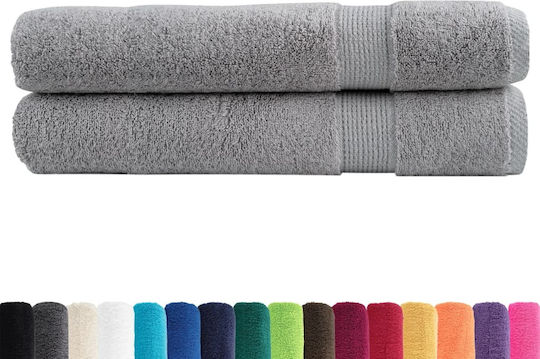 vidaXL Комплект 2 Хотелски Кърпи За Басейн 200x80см Сиви
