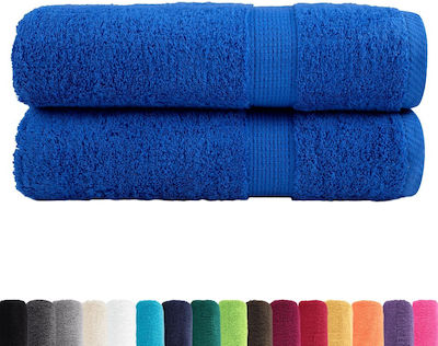 vidaXL Set 2 Hotel Bathroom Towels 150x100 cm Blue