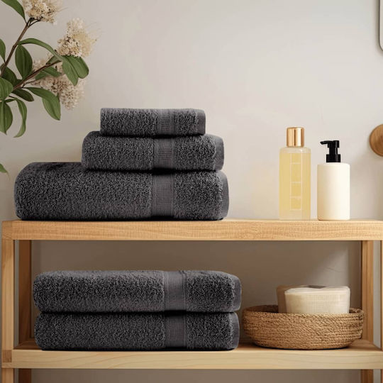 vidaXL Set 4 Hotel Pool and Beach Towels 200x80 cm 600gsm Charcoal