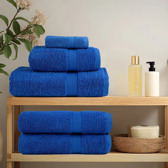 vidaXL Set 2 Prosoape Hotel 150x100 cm Albastru Greutate 600gsm