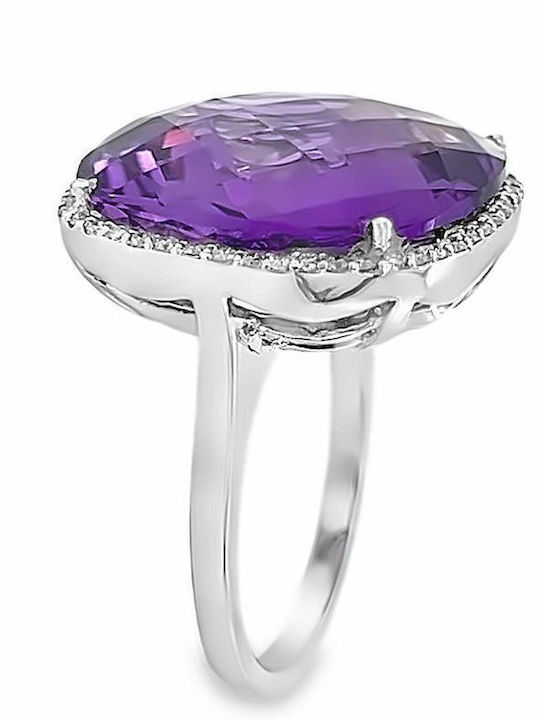 Xryseio Damen Ring mit Diamant aus Weißgold 18K