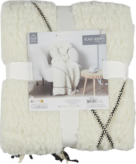 The Home Deco Factory Ριχτάρι Πολυθρόνας Sherpa 160x130εκ. Λευκό TX0110