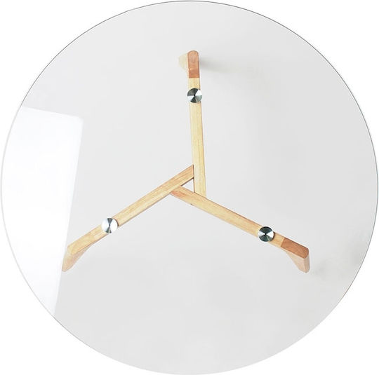 Round Central Coffee Table Made of Solid Wood Transparent W80xL80xH45.5cm