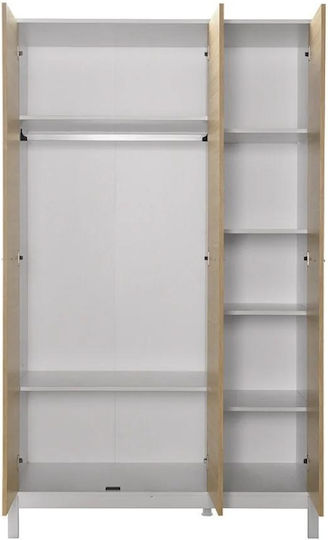 Dreifachtür Kleiderschrank London Oak - White 120x52x202cm
