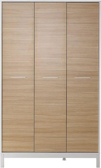 Dreifachtür Kleiderschrank London Oak - White 120x52x202cm