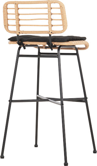 Scaun Rafturi și dulapuri pentru vin de Grădină Rattan Allegra cu pernă Black-wicker Beige 1buc 48x49x99cm