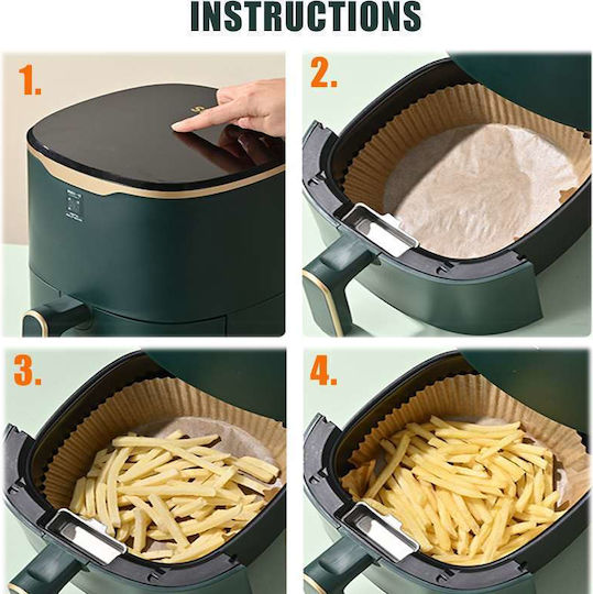 Antihaft-Backpapier Für Heißluftfritteusen 23x23cm 50 Stück