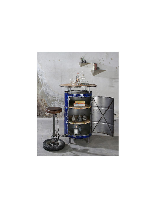 Round Side Table Made of Solid Wood Brown 76x76x116 cm