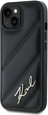 Karl Lagerfeld Back Cover Silicone / Plastic / Leather Black (iPhone 15 Plus)