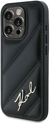 Karl Lagerfeld Back Cover Silicone / Plastic / Leather Black (iPhone 15 Pro Max)