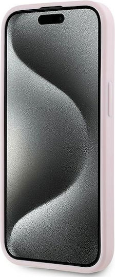 Karl Lagerfeld Diagonal Quilted Script Umschlag Rückseite Silikon / Kunststoff / Leder Rosa (iPhone 13)